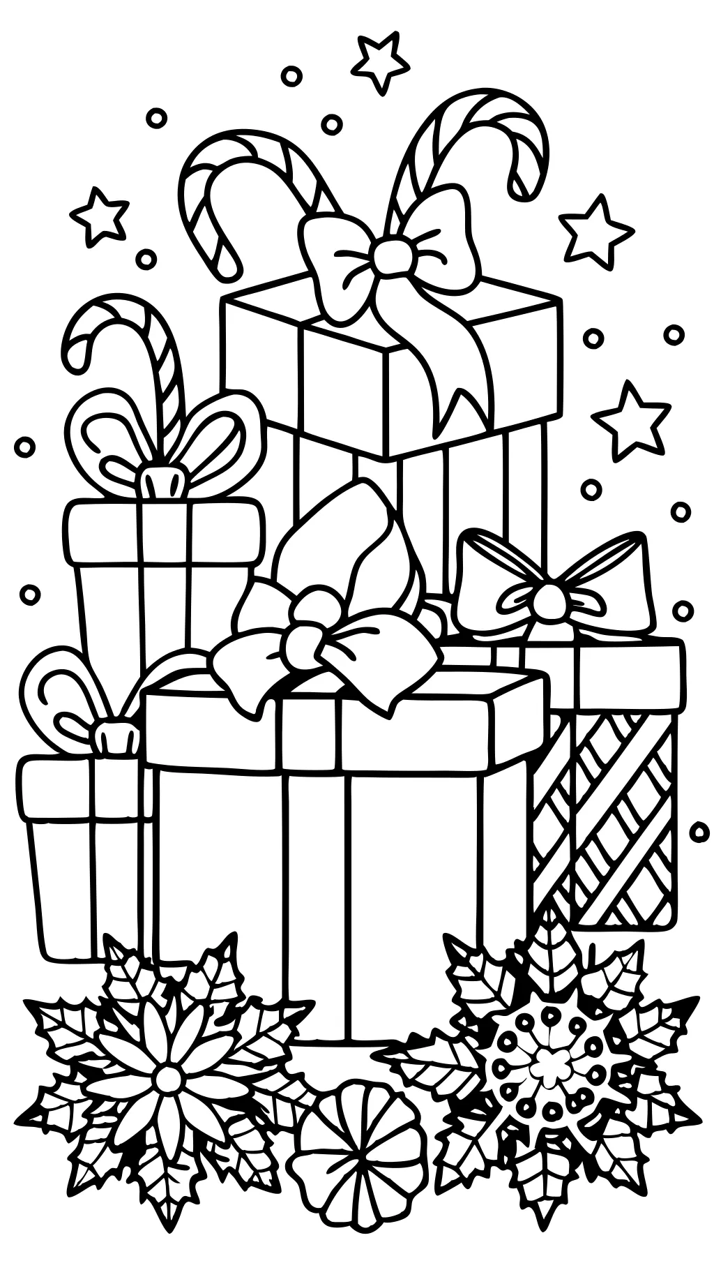 coloriage des cadeaux de Noël